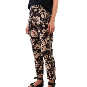 ba&sh NWT Dyno Printed Pants 100% Cotton Carbon Floral Print Size S Pull-On